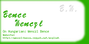 bence wenczl business card